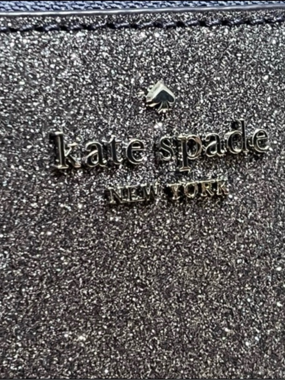 BEAUTIFUL Kate Spade Silver/ Gray glitter Zip-around longClutch /wallet NWOT - Picture 3 of 16